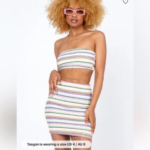 Striped Multicolor Women's Skirt Set Princess Polly